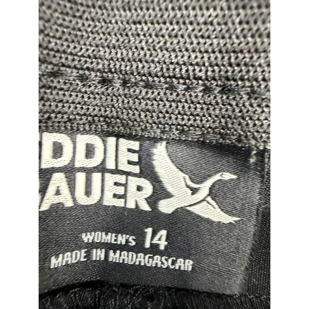Eddie Bauer Horizon Straight Ankle Pants Black 14 Stretch Hiking Travel 1878526
